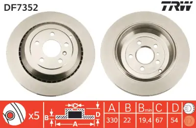 Juego de discos de freno TRW DF7352 TRW DF7352 Original